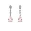Pendientes finos de plata con piedras rosa y blancas